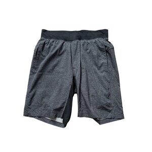 Lululemon Mens Gray Training Shorts With Liner M - Moisture-Wicking Lightweight